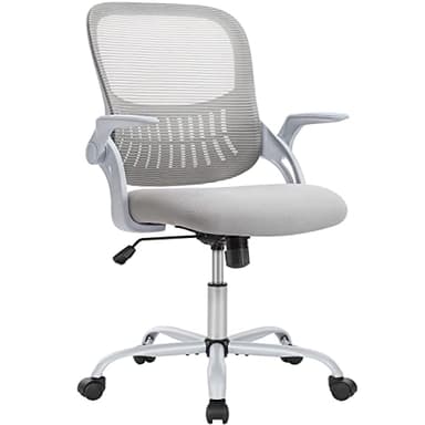 SMUG Home Office Desk Chair, Ergonomic Computer Managerial Executive Chairs Mid-Back Work Swivel Task Chairs with Wheels, Lumbar Support, Comfy Flip-up Armrest for Gaming, Study, Student - Image 1