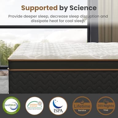 FP FLEXPEDIC Full Mattress, 14 Inch Plush Hybrid Mattresses with Gel Memory Foam, Fiberglass-Free Mattress in a Box,Individual Pocket Spring-Motion Isolation-Edge Support,365 Nights Trial - Image 4