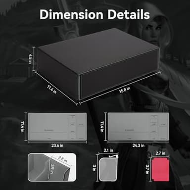 5 Row Trading Card Storage Box, 3800+Bulk Card Organizer Box with 20 Dividers & 5 Supporters, Graded Card Deck Box for YuGiOh, MTG, TCG with Double Lid Black/Grey - Image 5