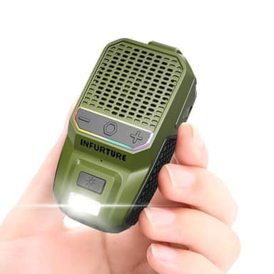 INFURTURE Wearable Bluetooth Speaker with RGB/Flashlight Clip On Bluetooth Speaker (Non-Magnetic)-Built-in Noise Reduction Mic for Hands-Free Music/Calls-for Work/Riding/Golf/Outdoor(Green) - Image 1