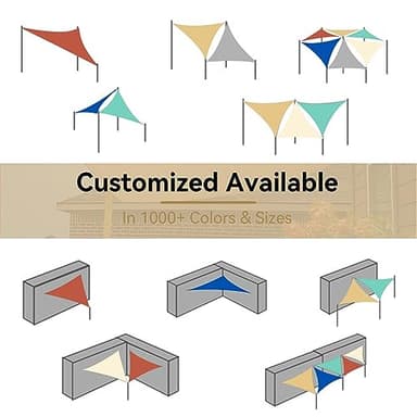 Amagenix Sun Shade Sail 12'X12'X17' Curved Edge Outdoor Shade Canopy Light Grey Breathable 95% UV Block Shade Cloth for Patio Garden Backyard (We Make Custom Size) - Image 7