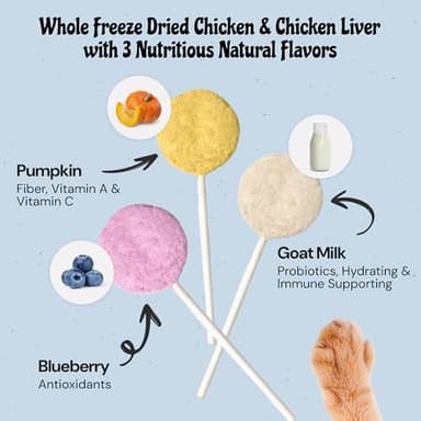 MalsiPree Cat Treats Freeze-Dried Chicken Lollipops - 18 Pack, 5.5 Cal Each - High-Protein Nutrient Rich Healthy Snacks - Interactive Cat Toy & Food Toppers - Image 3