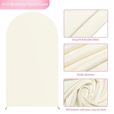 Wokceer 7.2 FT Wedding Arch Backdrop Stand and Arch Cover Metal Arch Stand with Arch Stand Cover for Birthday Party Wedding Ceremony Bridal Baby Shower Event Decor - Image 4