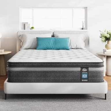 TeQsli Queen Mattress, 10 Inch Queen Mattress Hybrid, Gel Memory Foam with Queen Size Mattress in a Box & Individually Pocketed Springs for Pressure Relief - Image 1