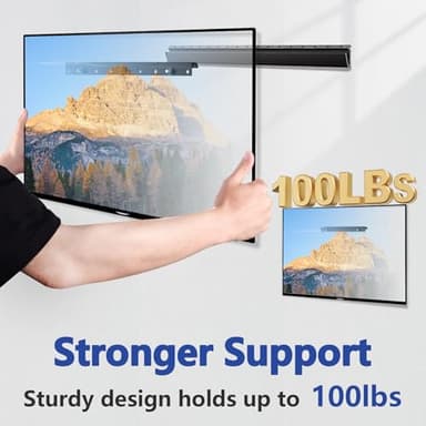Fulifix 2 Pack Studless Drywall TV Mount for 22-55 Inch TVs, No Drill TV Wall Bracket up to 100 lbs Max VESA 400x400mm, No Stud TVs Wall Mount fits Most LED LCD Flat Curved Screen TVs & Monitors - Image 3