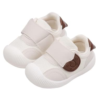 Annnowl Toddler Baby Sneakers Rubber Sole Cartoon Shoes(6 Toddler, Beige 2) - Image 2