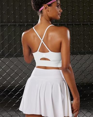 RUNNING GIRL Sports Bras for Women,High Impact Criss-Cross Back Crop Tops Padded Workout Sports Bra High Support(WX3028 White XL) - Image 2