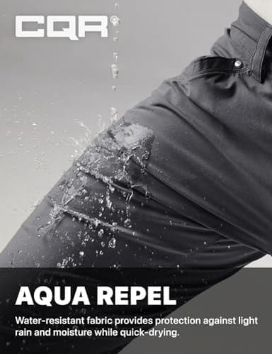 CQR Men's Vent Stretch Pants, Quick Dry Lightweight Casual Cargo Pants, Water Resistant Straight-Fit Utility Work Pants, Sedona Urban Pants Charcoal, 34W x 30L - Image 9