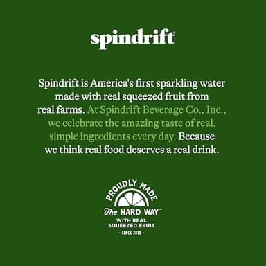 Spindrift Sparkling Water, Lemon Flavored, Made with Real Squeezed Fruit, 12 Fl Oz Cans, Pack of 24 (Only 3 Calories per Can) - Image 7