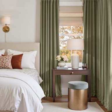 Lazzzy Velvet Curtains Sage Green Thermal Insulated Drapes for Bedroom Living Room Blackout Privacy Home Decor Rod Pocket 84 Inch Length 2 Panels, Olive Sage, W62 x L84 - Image 6