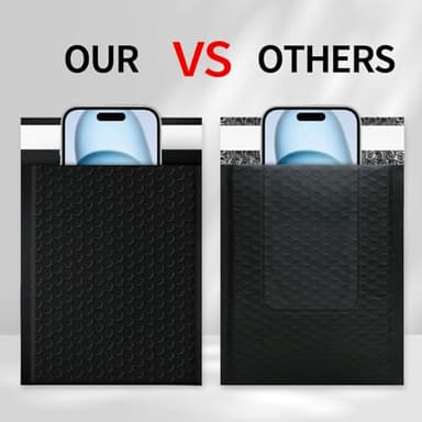 skardeco 4x8 Inch Black Bubble Mailers 40 Pack Self-Seal Poly Padded Envelopes Suitable for Small Businesses to Package and Mail Jewelry Cosmetics, Electronic Products, Cards (Black, 4 x 8-40) - Image 5