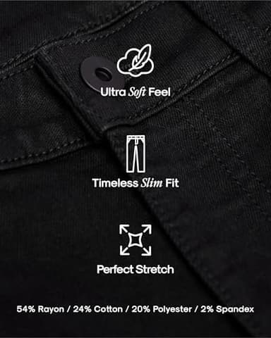 True Classic Mens Jeans – Stretch Jeans for Men, Slim Fit Men’s Stretch Jean - Tapered Skinny Fit, High-Stretch - Black, 38W X 32L - Image 7