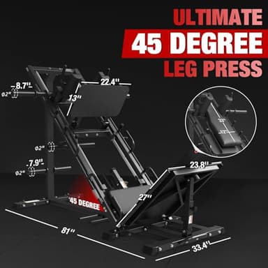 GMWD Leg Press Hack Squat Machine Combo, Leg Press Machine with Linear Bearing, Lower Body with Weight Storage for Quads, Hamstring, Glutes, Home Gym Exercise Equipment - Image 5