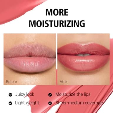 MAKI YIKA Moisture Purple Lipstick for Women Hydrate Lip Gloss for Dry Cracked Lips Weightless Glossy Lip Color Juicy Finish,MA065 Lavender - Image 5