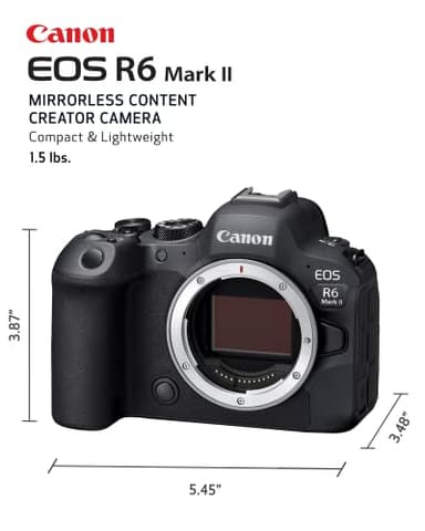 Canon EOS R6 Mark II Mirrorless Camera (Body Only), Full-Frame Camera, 24.2 Megapixel CMOS Sensor, Photo and Video Capabilities, Black - Image 3