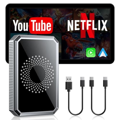 LAMTTO 3-in-1 Magic Video Box for Streaming Netflix/YouTube/TikTok, Wireless Carplay Adapter Dongle with USB Drive and HDMI Output for OEM Wired Apple Car Play and Android Auto Cars - Image 1