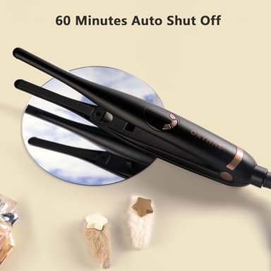 ORYNNE 3/10'' Small Flat Irons for Short Hair Pixie Cut, 5s Ultra Fast Heat Up Tiny Pencil Flat Iron, Ionic Mini Edge Flat Iron, Skinny Thin Straightener Champagne Gold - Image 7