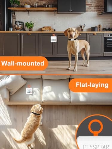 FLYSPEAR Wireless Pet Barrier - Rechargeable Indoor Barrier with 6 Adjustable Range Radius up to 7 ft, 6 Adjustable Safe Static Intensity, Electric Fence System for Dogs with Hook (White) - Image 5