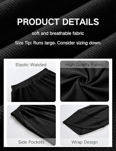 Xiaoxuemeng Womens Baggy Wide Leg Pants Casual Elastic Waisted Palazzo Harem Pants with Pockets(Black-XXL) - Image 5