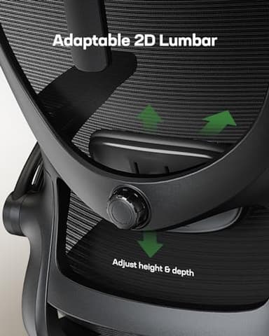 Marsail Ergonomic Office Chair: Office Computer Desk Chair with High Back Mesh and Adjustable Lumbar Support Rolling Work Swivel Task Chairs with Wheel 3D Armrests and Headrest - Image 4