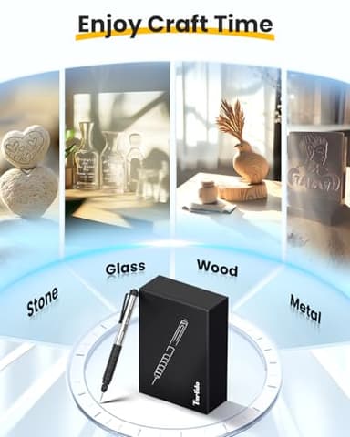 Tarlido Engraving Pen, USB Rechargeable Cordless Rotary Tools, Professional Mini Carving Machines Portable DIY Engraver Machine for Metal to Wooden, Glass, Jewelry-Black - Image 5