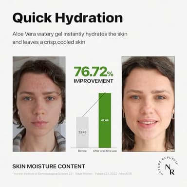 Nature Republic MILD & MOISTURE ALOE VERA WATERY GEL (3 PCS) Quick Hydration & Moisturizing,fast absorbing non-sticky texture,korean skin care for Face,Hair,Sunburn relief, aftershave, all Skin Types - Image 5