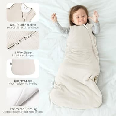 BubblePanda Rayon Made from Bamboo Sleep Sack 18-24 Months 1.0 Tog Supersoft & Breathable Toddler Sleep Sack 2t Baby Wearable Blanket with 2-Way Zipper Unisex Sleeping Bag for Babies - Image 4