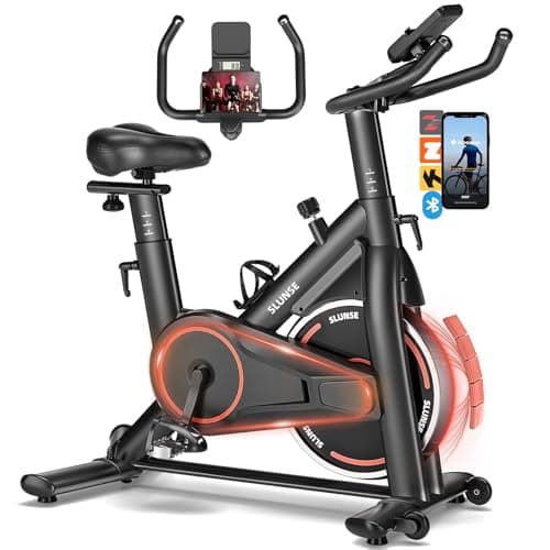 Exercise Bike, Adjustable Magnetic Resistance Stationary Bikes for Home with App Compatible, Quiet Indoor Cycling Bike with 350lbs Weight Capacity Comfortable Seat, Digital Monitor & Phone Mount - Image 1