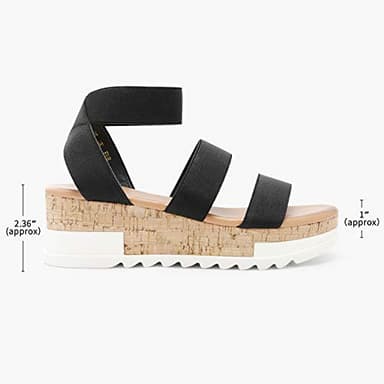 DREAM PAIRS Women's Open Toe Ankle Strap Casual Flatform Platform Wedges Sandals,Size 7.5,Black,Reed-1 - Image 4