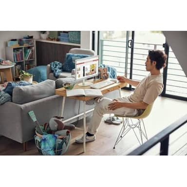 HP 2025 New 22 Inch All-in-One Desktop Computer • Intel CPU • Ultra-Quiet Design • Microsoft Office Trial • Wi-Fi 6 • White KB & Mouse • WOWPC Recovery USB • Windows 11 (20GB RAM | 1TB SSD) - Image 7