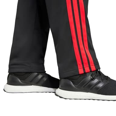 adidas Men's 3-Stripes Tricot Opem Hem Track Pants, Black/Pure Ruby - Image 5