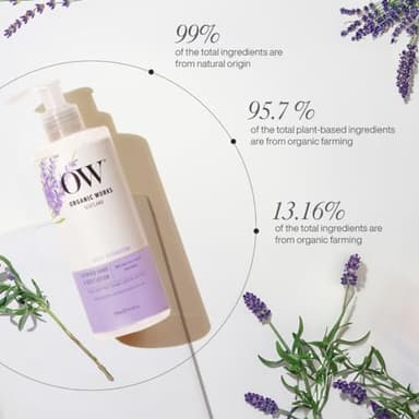 Organic Works Daily Hydration Hand and Body Lotion - Enriched with Vitamin E, Cocoa Butter Lotion for Skin Hydration - Lavender - 10.14 oz - Image 6