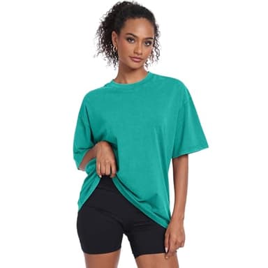 3 Pack Womens Washed Vintage Oversized T-Shirt Casual Baggy Streetwear Boyfriend Tee Workout Short Sleeve Cotton Tops(W-PKGNPP,XL) - Image 3