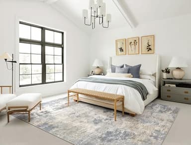 UERMEI 8x10 Area Rug Living Room Rugs - Washable Neutral Modern Abstract Soft Thin Large Rug Indoor Floor No Slip Rug Carpet for Bedroom Under Dining Table Home Office Decor - Blue Grey - Image 6