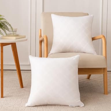 Oubonun 20x20 Throw Pillows Inserts Pack of 2, Decorative White Square Pillow Inserts, Premium Fluffy Pillow Insert Pair for Sofa Couch Living Room - Image 7