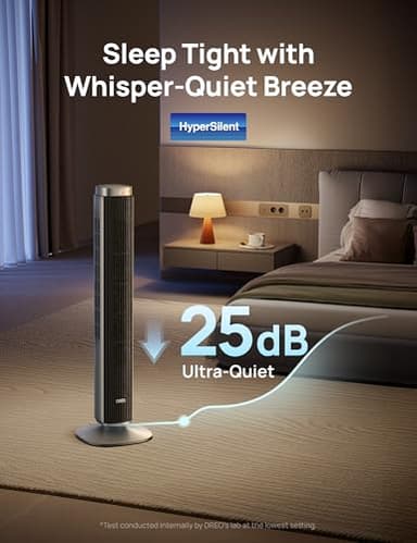Dreo Tower Fan for Bedroom, 90° Oscillating Standing Fan with 40ft Far Airflow, 25dB Ultra Quiet DC Motor, 28ft/s Velocity, 12 Speeds, 42 inch, Smart Control, 4 Modes, 12H Timer, Pilot Pro S - Image 3