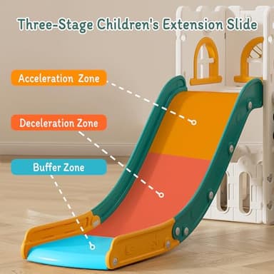 MOCUTEEN 6 in 1 Toddler Slide,Baby Playset for Indoor Outdoor Playground with Basketball Hoop,Storage and Telescope,Climbing Toys for Toddler Playground Playset - Image 5