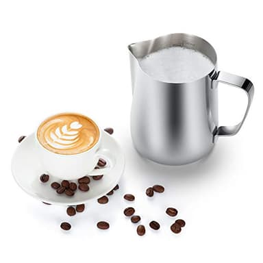 Milk Frothing Pitcher, 50oz Steaming Pitcher Stainless Steel Espresso Machine Accessories for Coffee Bar, Cappuccino Barista Tools Milk Jug Steamer Frother Cup with Decorating Latte Art Pen - Image 5