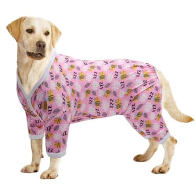 CuteBone Big Dog Clothes Pitbull Golden Retriever Post Surgery Suit Stretchy Calming Anxiety Pet Pajamas Shirts Shedding Suits Onesie for Medium/Large Sized Dogs Labrador Bully ZP20M - Image 1