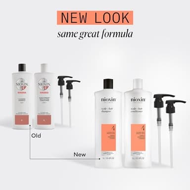 Nioxin System 4 Shampoo & Conditioner Prepack | For Color or Damaged Hair with Progressed Thinning | With Niacinamide and Biotin | Pumps Included | 33.8 Fl oz - Image 2