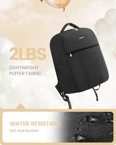 LOVEVOOK Travel Backpack for Women with Shoe Compartment, Puffer Carry on Backpack Flight Approved 40L Personal Item Travel Bag Fits 17inch Laptop, Waterproof Lightweight Bags with 3 Packing Cubes - Image 4