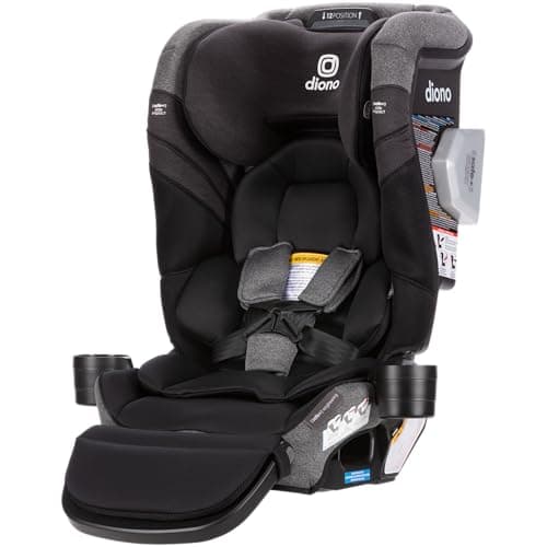 Diono Radian 3RXT SafePlus Max Rear and Forward-Facing Convertible Car Seat, 2-in-1 Anti-Rebound Bar and Calf-Support, 10 Years 1 Car Seat, Slim Fit 3 Across, Black Storm - Image 1