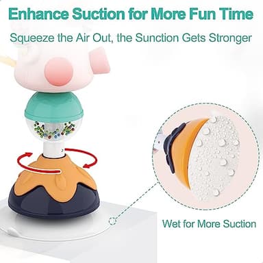 iPlay, iLearn Baby Rattles Set, Infant High Chair Toys W/Suction Cup, Grab N Spin, Interactive Development Baby Tray Toy, Newborn Gifts for 6, 9, 12, 18, 24 Months, 1 2 Year Olds, Boys Girls Kids - Image 6
