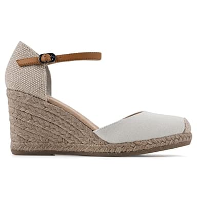 WHITE MOUNTAIN Women's Mamba Espadrille Wedge Sandal, Natural/Fabric, 6.5 W - Image 3