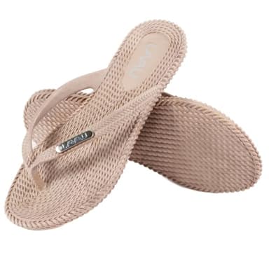 LAVAU Womens Flip Flops, Comfortable Shower Beach Thong Flip Flops Sandals, Waterproof and Anti Slip SS609-W-xing-38 - Image 1