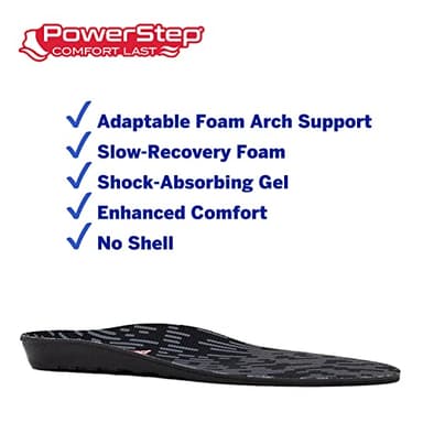 PowerStep Comfort Last Insoles, Cushioning Gel Insoles for Standing All Day, Supports Metatarsal Pain, Foot Arch, Heel Pain, All Day Comfort, Made in The USA (Men's 11-12.5) - Image 4