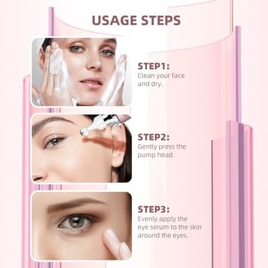 5% Caffeine Eye Cream & Under Eye Serum for Dark Circles and Puffiness, 360° Massage Roller Ball Eyes Treatment Serum, Reduces Wrinkles Fine Lines for Women - Image 7