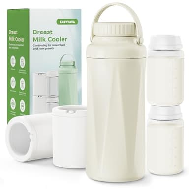 EASYVAVA 22oz Portable Breast Milk Cooler Bottle-Breastmilk Chiller for Outdoor Travel Mom, Keeps Milk Fresh Cooling for 24 Hours,Breastfeeding Essentials with 2pcs Bottle for Breastmilk Storage - Image 1