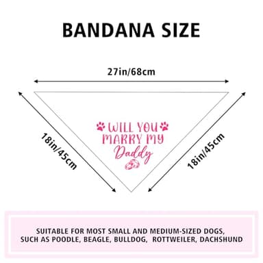 Will You Marry My Daddy Wedding Bandana Black White Dog Bandana Engagement Gift Funny Dog Bandana Wedding Photo Prop Pet Scarf Accessories for Pet Dog Lovers Gifts - Image 5