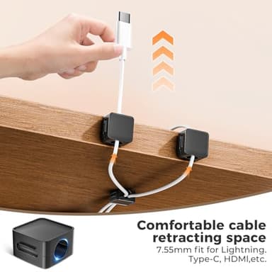 8 Pack Magnetic Cord Organizer Holder, Adjustable Cable Clips, Strong Adhesive Desk Cable Management Clips for Nightstand, Office, Car, Easy Open Design for Tidy Wire Organization - Image 2